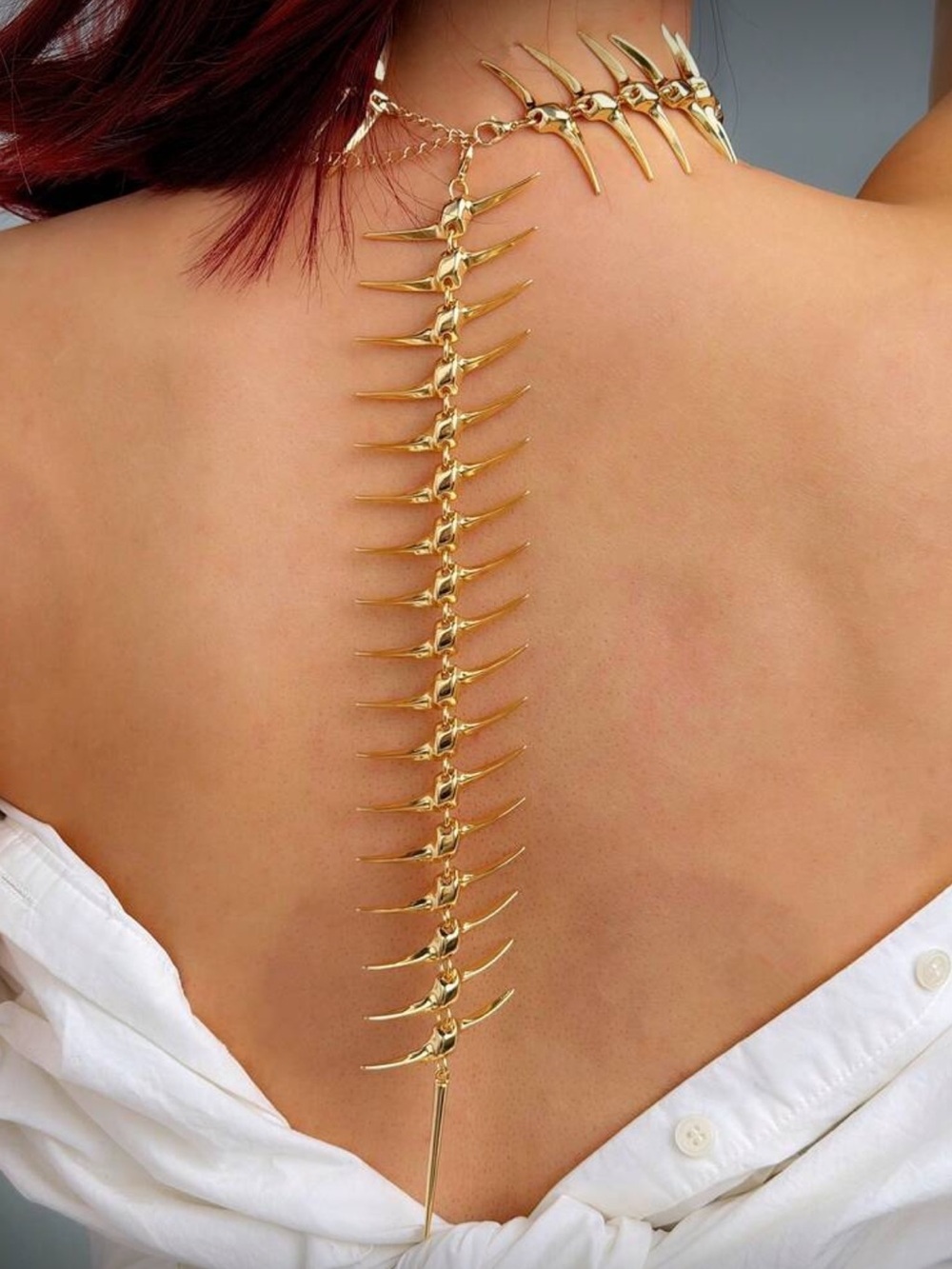 Gold Spine-Back Statement Necklace